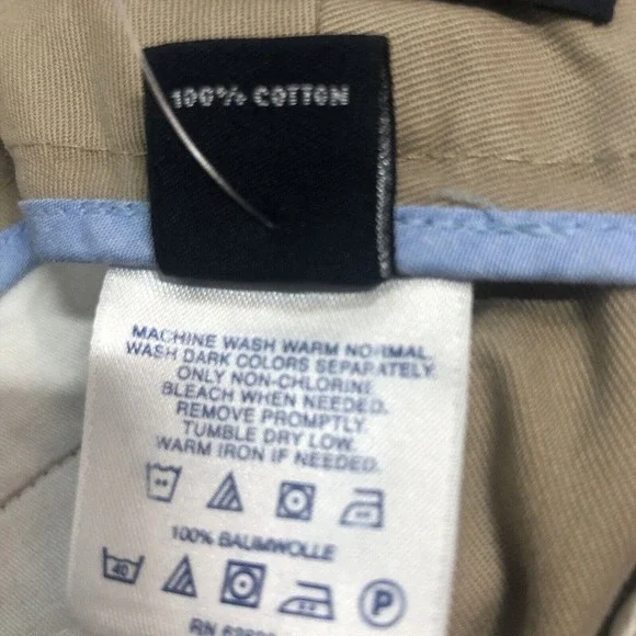 Lands End Pants Womens 12P Khaki‎ Straight Crop Chino Flat Front Minimalist New - Picture 7 of 11